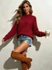 Women's autumn and winter long-sleeved versatile knitted sweater top multi-color