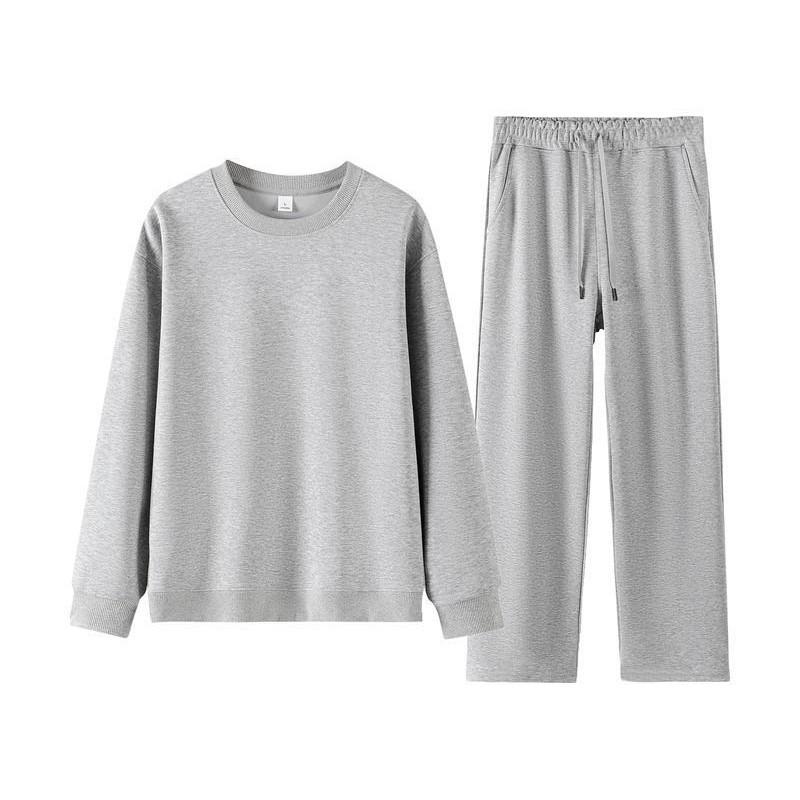 Unisex 300g Cotton Loose Hoodie & Straight-Leg Pants Set for Spring/Autumn