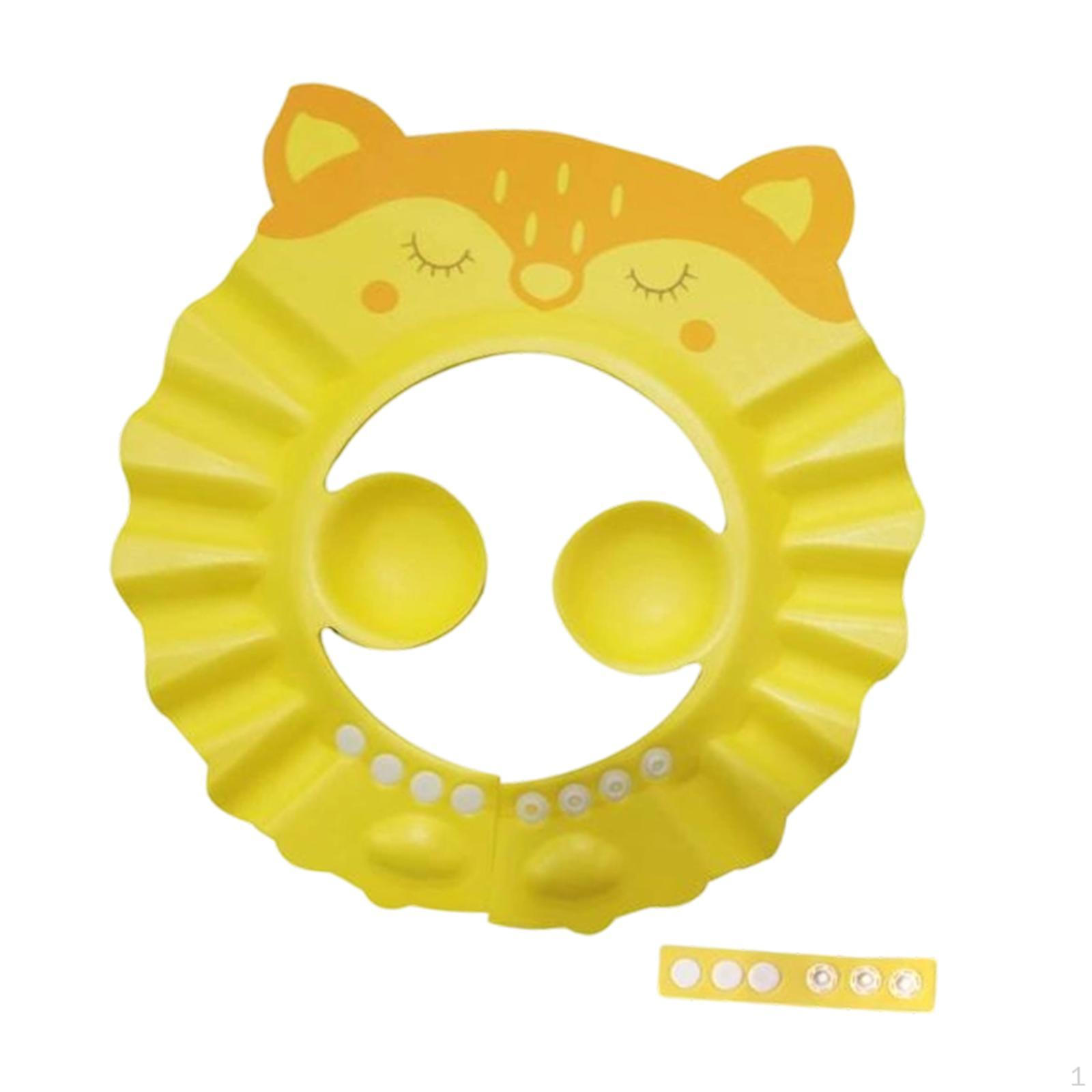 

Дитяча шапочка для душу Купання Мила для захисту очей та вух Багаторазова Миття волосся Козирок Шапка Шампунь жовтий