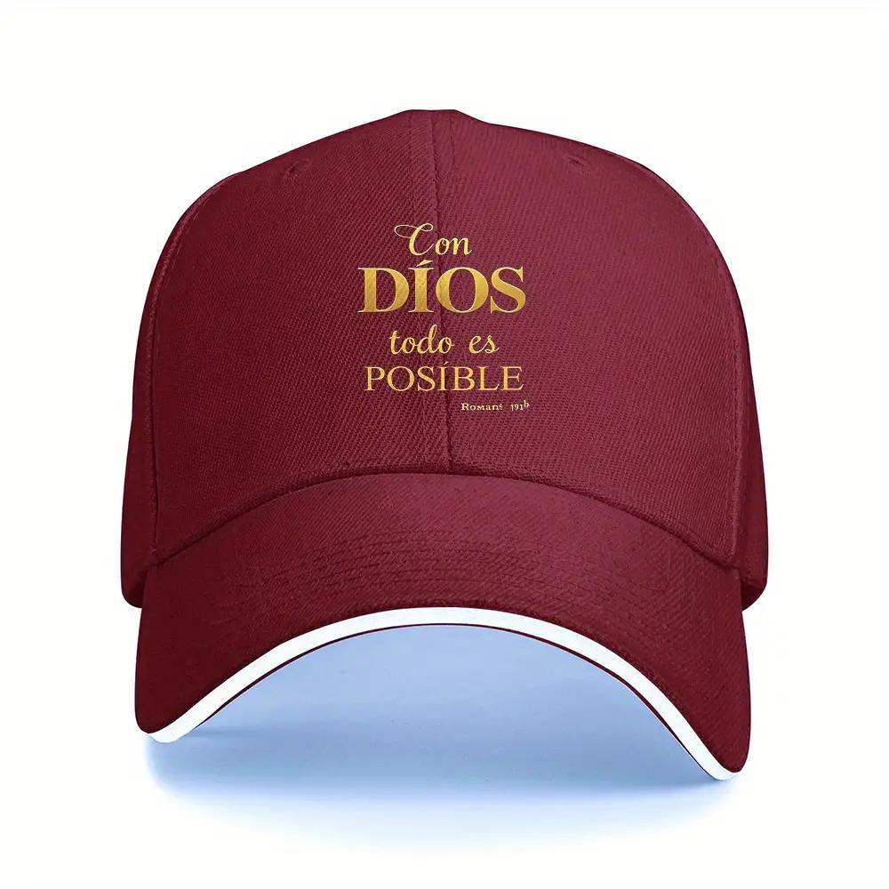 1 Mens Inspirational Spanish Faith Hat  Divine Almighty with Divine Almighty Lightweight Breathable Baseball Cap with Adjustable