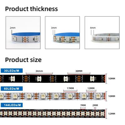 1/3/4/5M DC5V WS2812b Bluetooth Music App Led Chasing Effect Lights Flexible Tape USB Strip Tape Kits TV BackLight Room Decorate