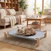 Moisture-proof Cat Elevated Bed Wooden Frame Cat Hammock Dog Cot Dog Sofa Bed  Kennel