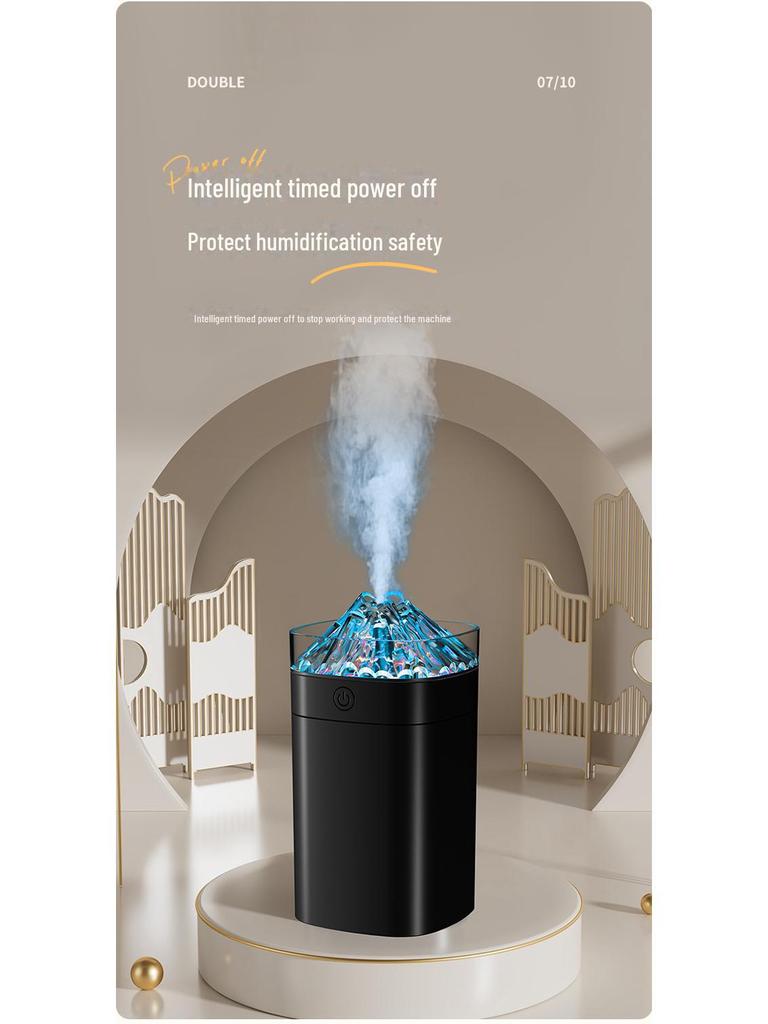 Humidificador de dormitorio con forma de volcán colorido y gran salida de vapor