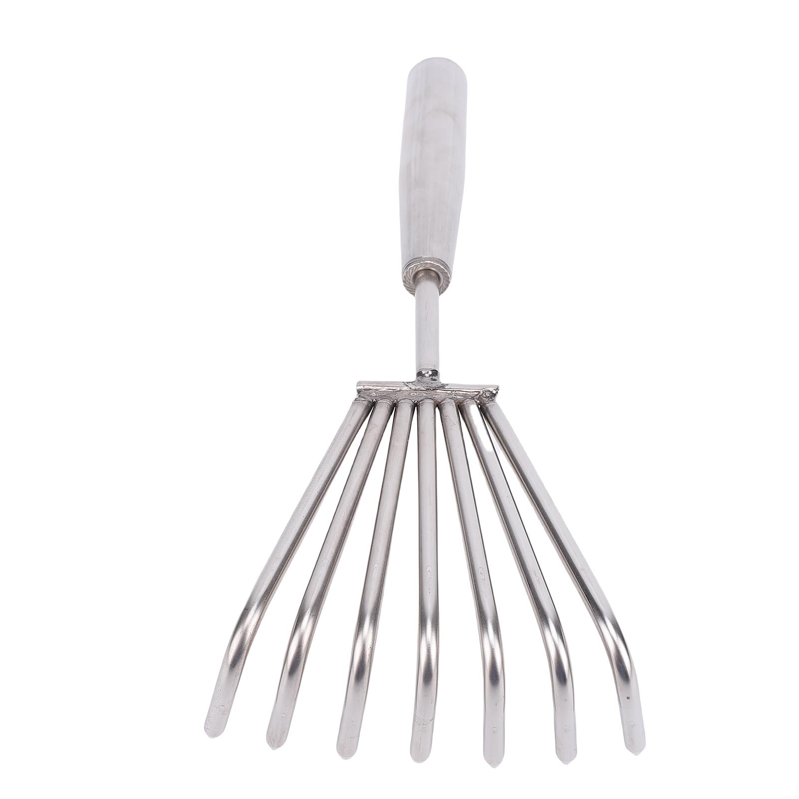 Hand Rake Cultivator Claw Soil Tiller, Stainless Steel Garden Tool Rakes with 7 Tines, Small Beach Rake for Gardening Cultivating Loosening Weeding D