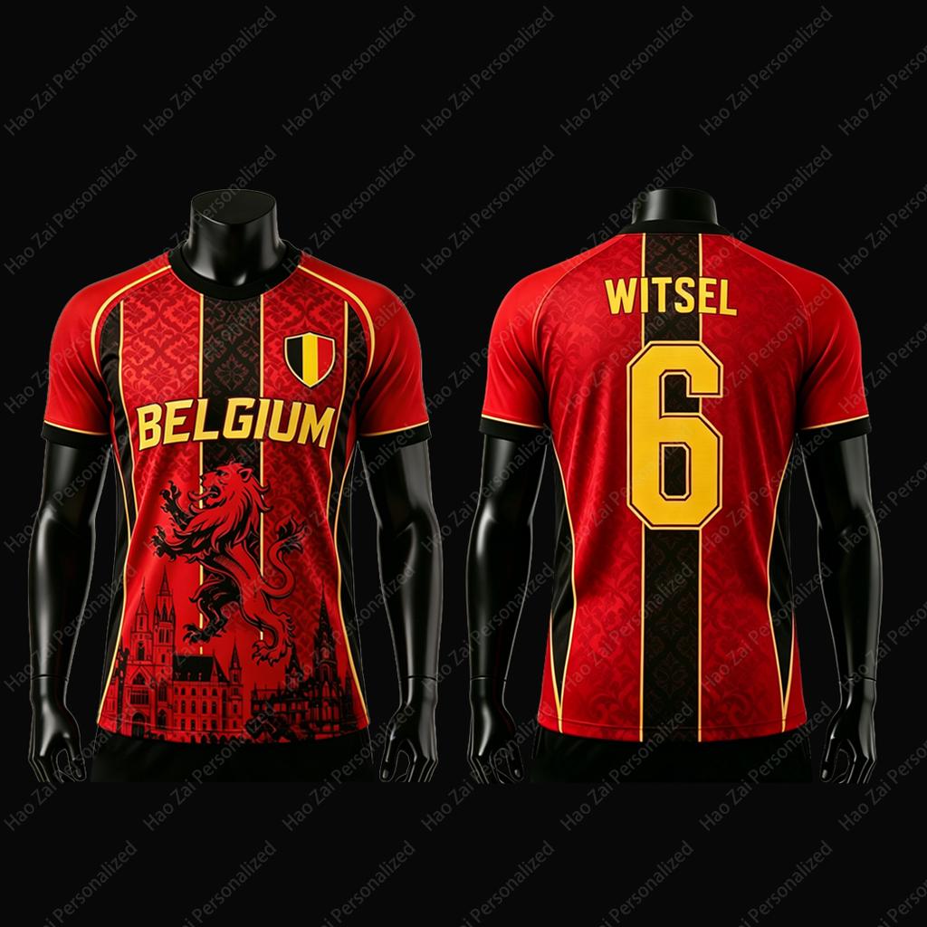 Maglie/T-shirt da tifoso della Nazionale del Belgio 2026—De Bruyne #7 Trossard #10 Lukaku #9: Top Sportivi e Casual per Bambini, Adulti e Unisex