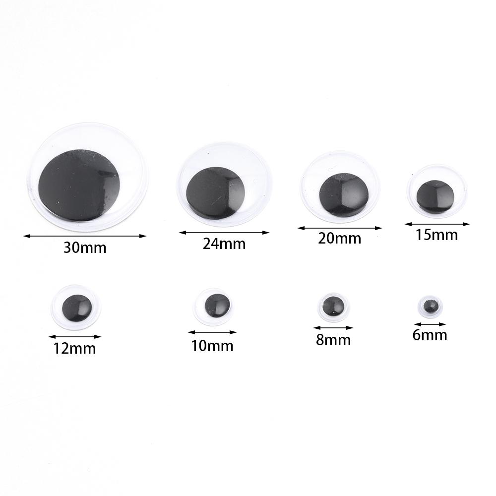50-500pcs 6-30mm Googly Wiggle Eyes Creative Plastic Cartoon Moving Eyes Activity Eyeball For Children DIY Toys Doll Accessories