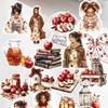 18pcs Retro Hand Watercolor Garden Style Girl Stickers Funny Decoration DIY Scrapbooking Journal Phone Diary Album Planner