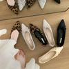 French low-heeled pointed bow single shoes women's shoes 2025 new spring and autumn fairy with skirt temperament commuter shoes