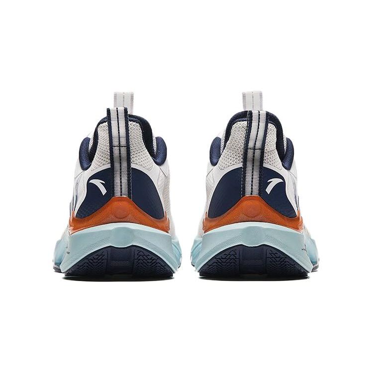 Anta Kids Wind Chaser 6.0 Shock Absorbing Wear Resistant Breathable Rebound Low Top Running Shoes Kids Running Shoes White Blue 312425517-7