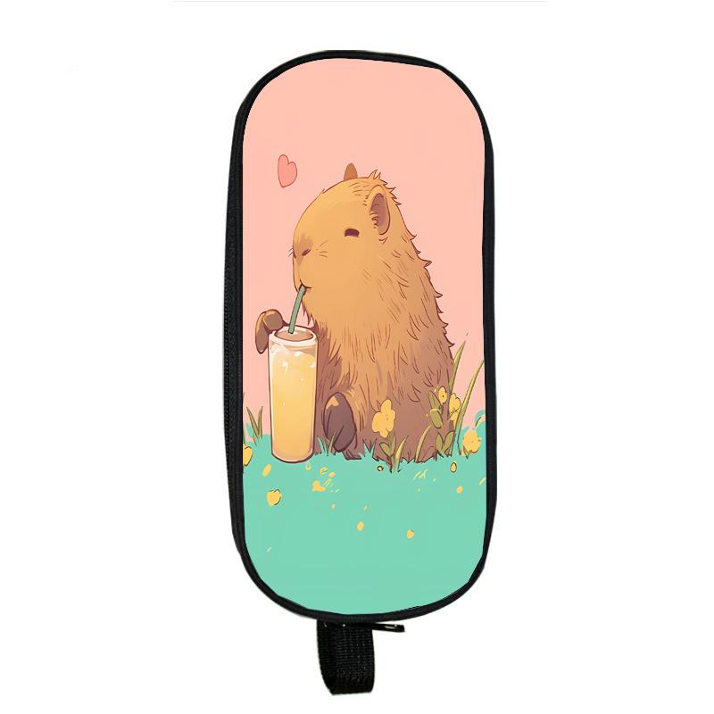 Capybara Cat Dog Pencil Cases Horse Tiger Panda Pencil Bag Wolf Pouch Holder Box for Girls Office Student Stationery Organizer School Supplies