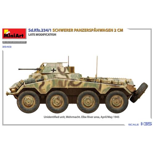 Miniart 1/35 Sd.Kfz.234/1 Heavy Armored Reconnaissance Vehicle (2cm Gun Mounted) Late Model Plastic Model MA35413 (Military Vehicle)