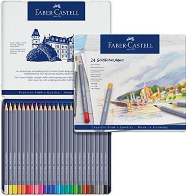Goldfaber Aqua Watercolor Pencil Set, 24 Colors In a Tin, 114624