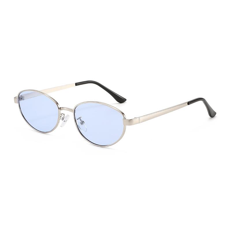 2026 Fashion Small Oval Sunglasses Women Brand Simplify Designer UV400 Suitable Decoration Vacation Sun Shades синий