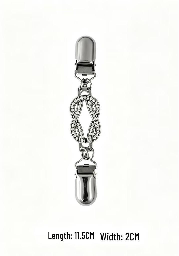 Retro Shawl Clip: European-American Sweater and Scarf Brooch with Diamond Accent - Anti-Exposure Alloy Accessory