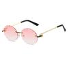 Vintage Rimless Round Metal Sunglasses Women Men Fashion Luxury Brand Designer Sun Glasses Leisure Travel Lady Man Eyewear Uv400