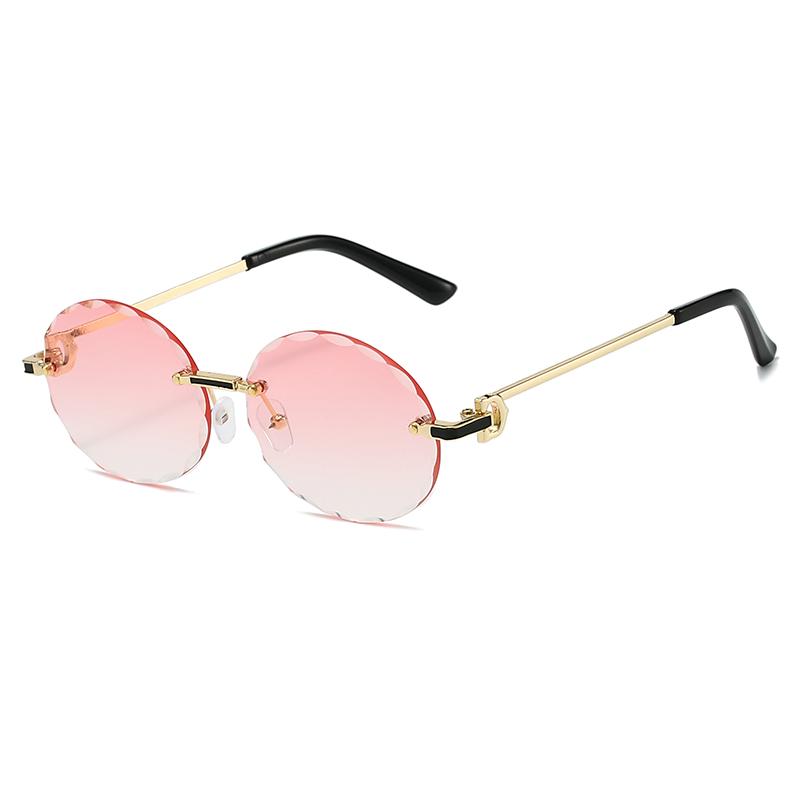 Vintage Rimless Round Metal Sunglasses Women Men Fashion Luxury Brand Designer Sun Glasses Leisure Travel Lady Man Eyewear Uv400