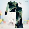 Girls Printed Round Neck Long Sleeve Crop Top Flared Pants Two Piece Set