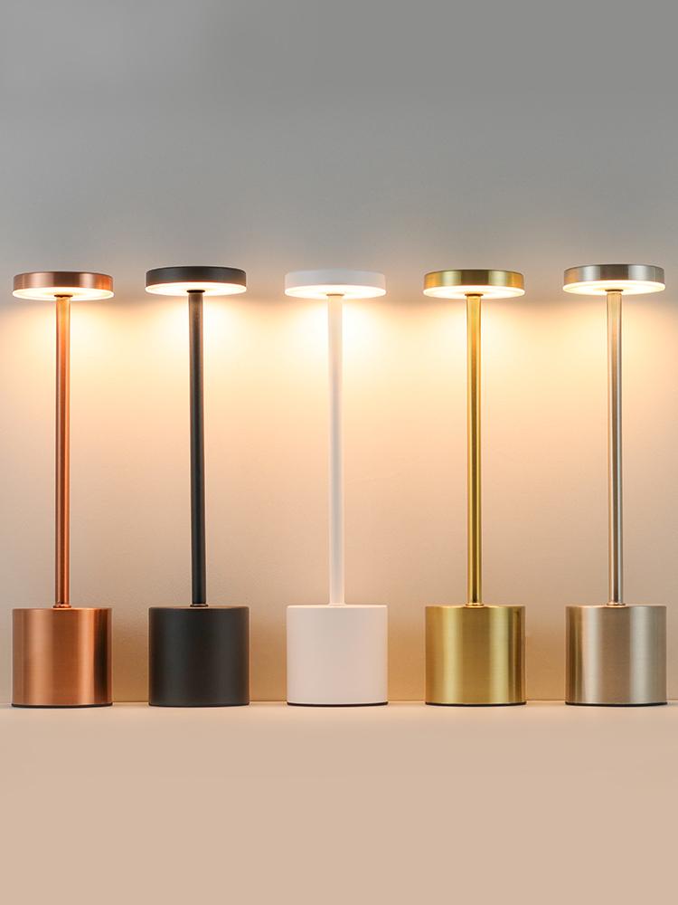 Rechargeable Table Lamp LED Cordless Desk Lamps 3 Colors Stepless Dimming Portable Table Light Dinner Restaurant Bedroom Decor