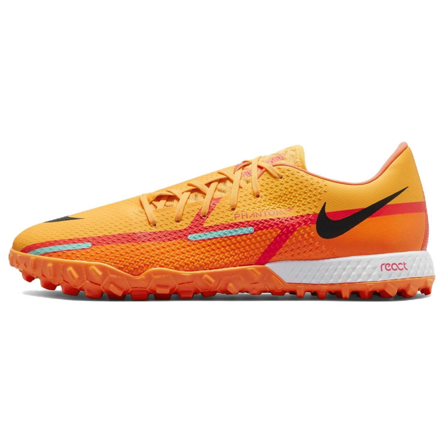 

Nike Phantom GT 2 Pro Casual Versatile Low Top TF (Rubber Studs) Non-Slip Durable Soccer Shoes Men sneaker Orange Yellow DC0768-808 42