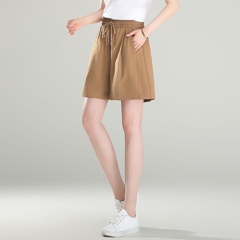 High-Waist Cotton Summer Shorts: Slimming Loose-Fit, Wide-Leg, Versatile, Plus Size