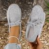 Women's Wide Width Platform Lace-Up Flats - Chunky Sole Casual Shoes for Spring & Fall, Comfortable Everyday Shoes