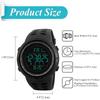 Outdoor Men's Digital Watch Silicone Waterproof Large Numbers Luminous Calendar Function Sports Style Black
