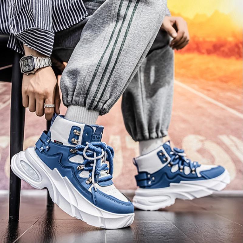 Men'S Shoes Luxury High-Top Casual Platform Sneakers For Men Fashion Thick-Soled White Sneakers Shoes For Men Zapatillas Hombre