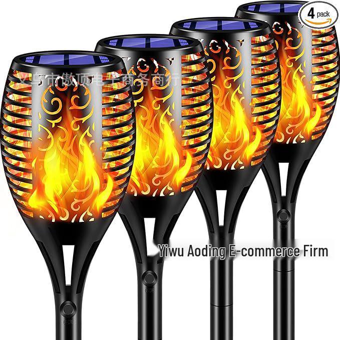Solar Torch Light with 96 LED Flame Effect - Outdoor Courtyard Lamp, 51 LED Lawn & Garden Landscape Light