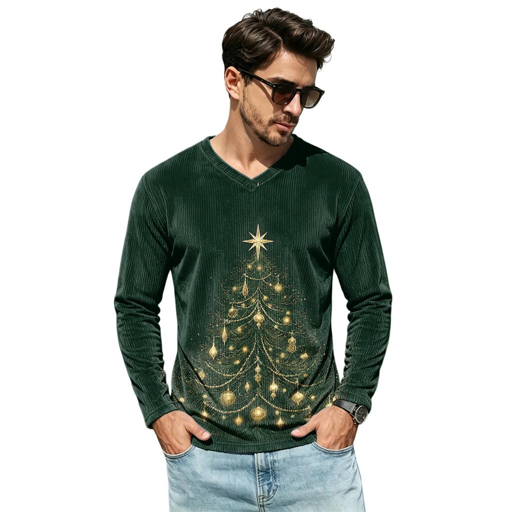 Men's Casual Loose Fit V-Neck Top