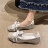 Women's French Ballet Flats: 2024 Summer Lace-up White Slip-on, Breathable Fashion Flats