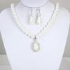 European & American Fashion Teardrop Pearl Earrings & Necklace Bridal Set