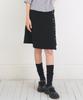 OAFISH Asymmetric Ribbed Button Skirt, Black