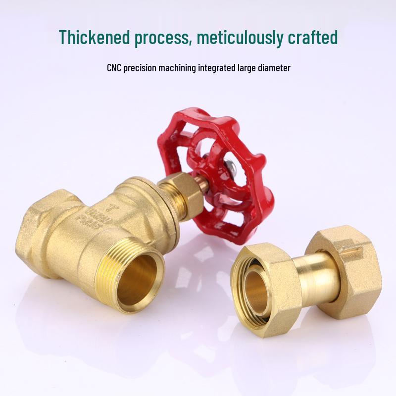 All-Copper 1-Inch Telescopic Gate Valve: Double Internal Thread, Thickened Design for Pre-Meter Use