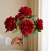 5 Heads Big Red Silk Artificial Peony Bouquet Flowers Decoration Wedding Home Table Large Fake Flowers Valentines Day Supplies