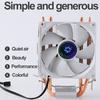 12V DC 3Pin/4Pin RGB LED CPU Cooler 2-Heatpipe Dual Tower Fan Cooling Heatsink Radiator for Intel LGA 775/1150/1151/1155/1156/1200/1366
