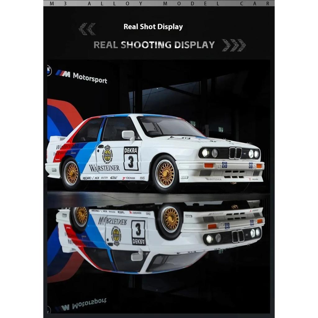 1/24 BMW M3 Sport EVO Alloy Sports Car Model Diecasts Metal Track Racing Car Vehicles Model Sound Light Simulation Kids Toy Gift