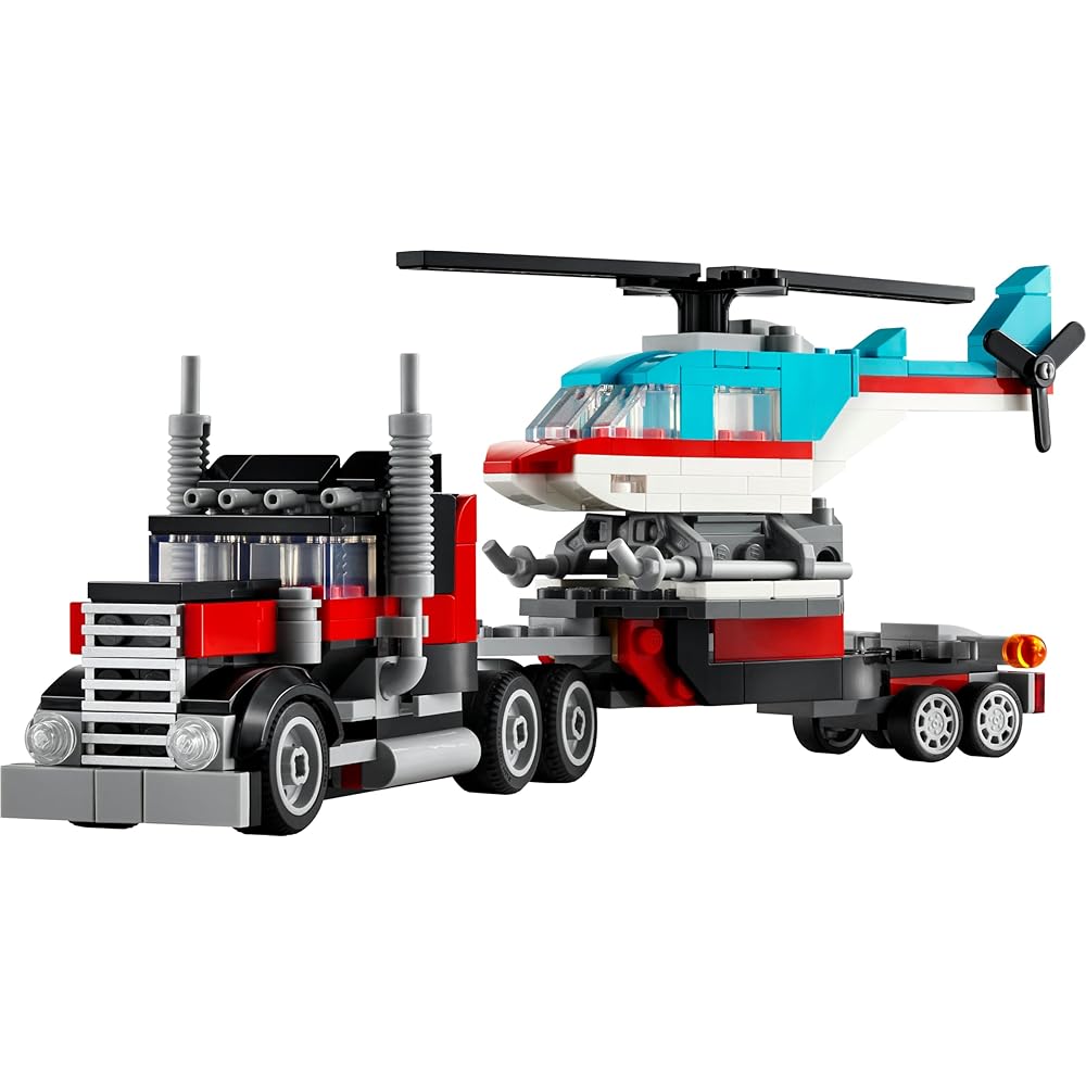 LEGO Creator Helicopter Transport Truck Toy for Kids Ages 7-9 Building Blocks Vehicle Set 31146