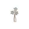 Shiny Flower Hollow Vase Brooches For Women Vintage Floral Pins Party Bouquet Corsage Jewelry