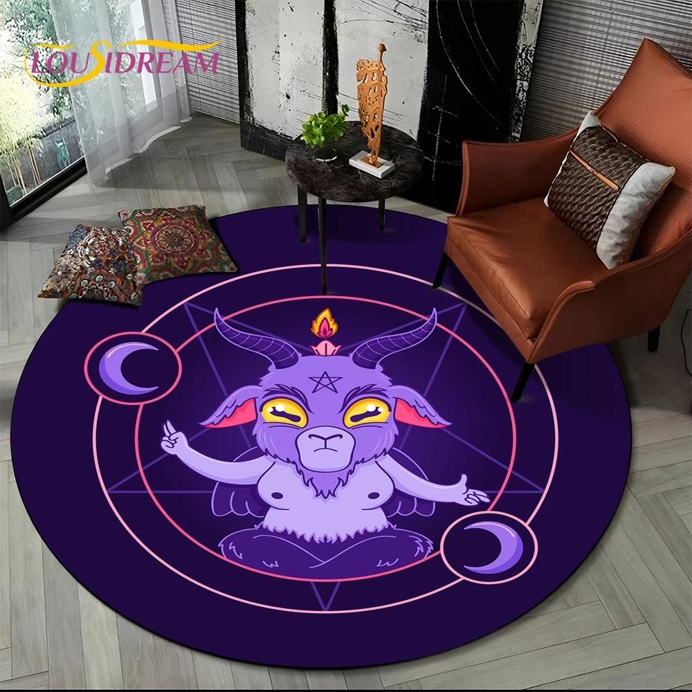 3D Mysteriou Sun Moon Tarot Mandala Magic Round Area Carpet Rug for Living Room Bedroom Kid Playroom Decor,Pet Area Rug Non-slip