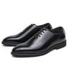 Men's shoes large size new casual leather shoes fashionable simple lace-up leather shoes Korean version trendy business dress leather shoes