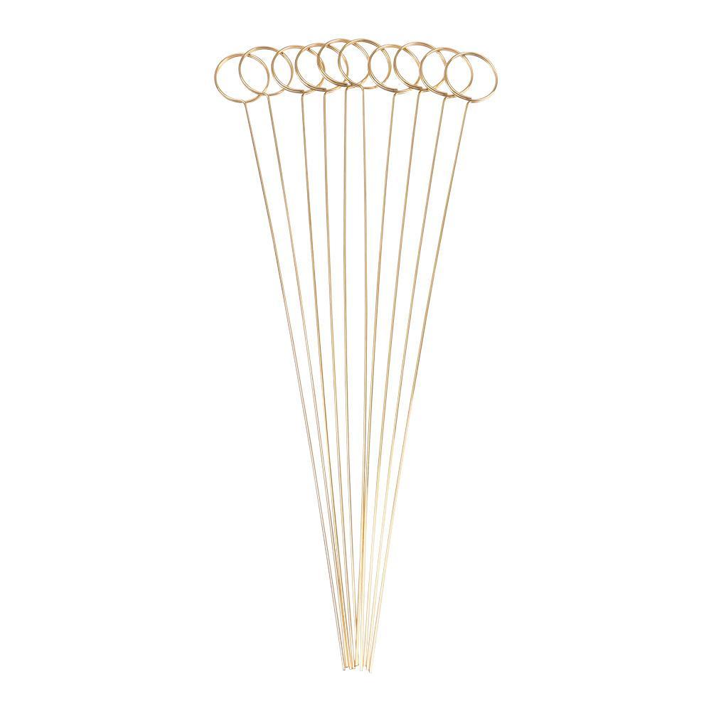 

10PCS 34cm Card Holder Stick Golden Color Flower Bouquet Cake Card Stick Clips Wrapping Supplies 10pcs