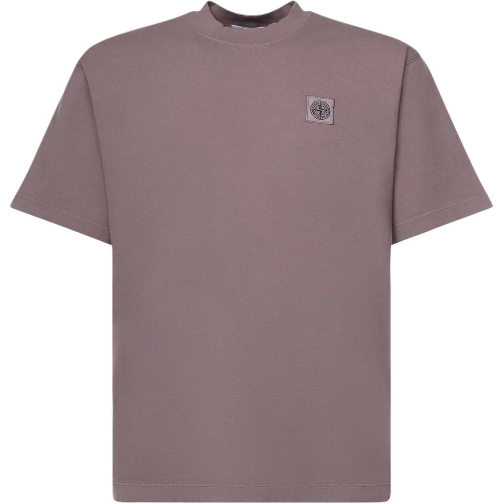 Stone Island Round Neck Knitted Logo Short Sleeve T-Shirt Men Tops L1S152100030S0115V008F
