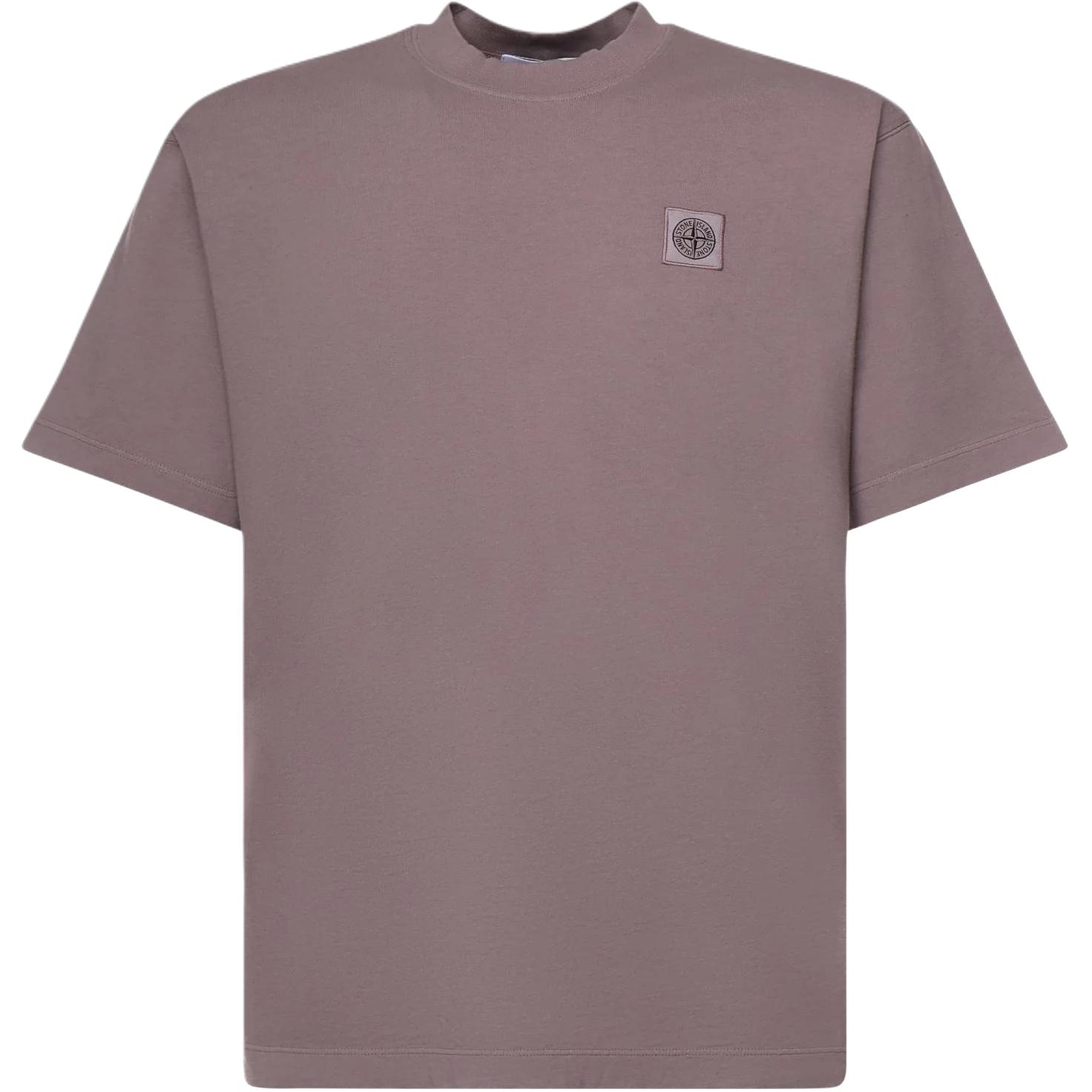 Stone Island Round Neck Knitted Logo Short Sleeve T-Shirt Men Tops L1S152100030S0115V008F XXL