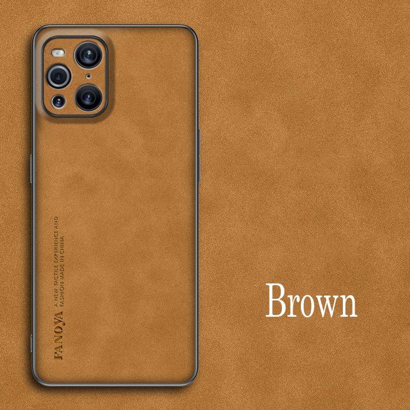 

For Oppo Find X3 Pro Luxury Sheepskin Leather Shockproof Silicone Case For Oppo Find X3 FindX3 Pro Phone Case Cover Coque For Find X3 Pro коричневый