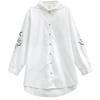 Women's Spring Loose Ethnic Style Embroidered Shirt Medium Long Literary Casual Tops