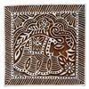 IBA Indianbeautifulart Square Shape Wooden Block Elephant Design Handcrafted Traditional Fabric