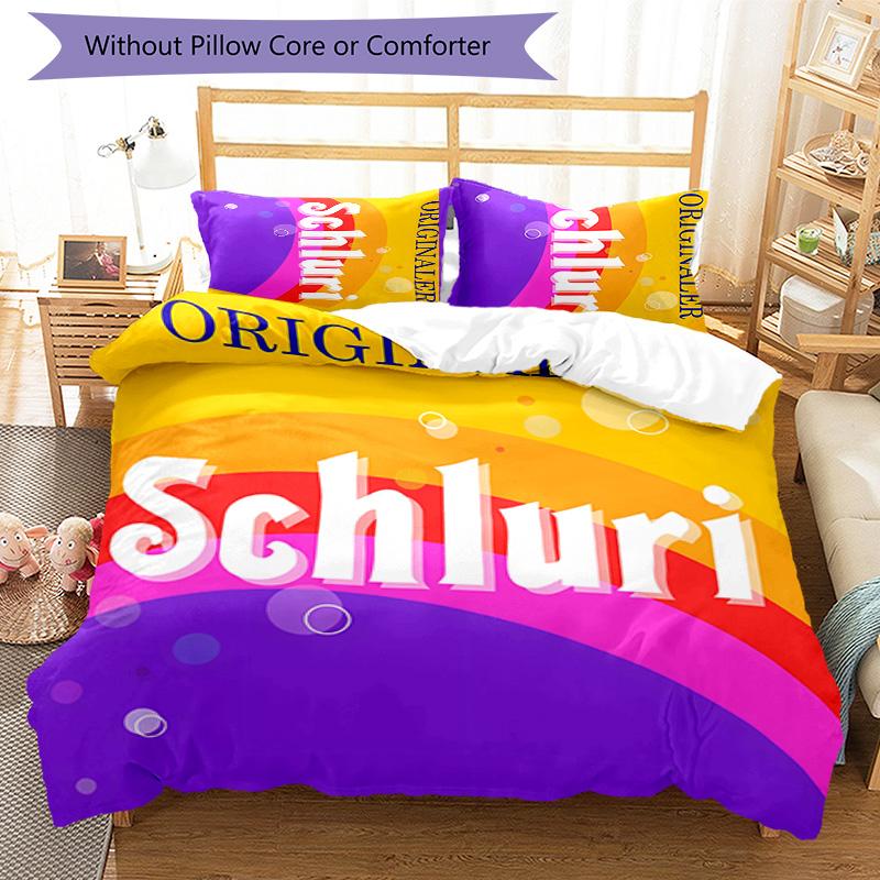 3-teiliges Bettwäsche-Set mit Spezi-Logo-Muster, Bettbezug-Set beinhaltet Bettbezug & Kissenbezüge, perfekte Ganzjahres-Schlafzimmerdekoration & Geschenk