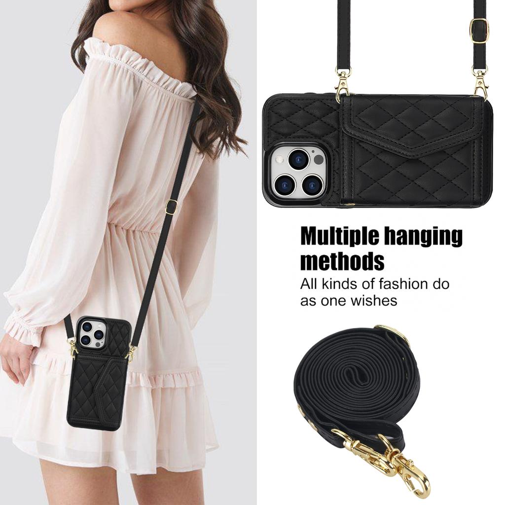 Crossbody RFID Cards Solt Wallet Leather Case For iPhone 15 Pro Max 14 Plus 13 12 11 XS XR 7 8 SE 2025 Purse Diamond Bag Cover