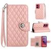 6-Color PU Leather Diamond Check-Patterned Wrist Strap Wallet Phone Case for Motorola Moto E13,E20,E30,E40,Moto G,Moto G Play,G04,G05,G13,G23,G53...