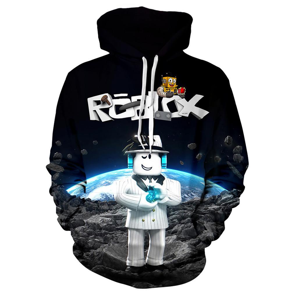 Trendy Roblox Youth Hooded Sweatshirt With Digital Print For Stylish Kids In Various Colors